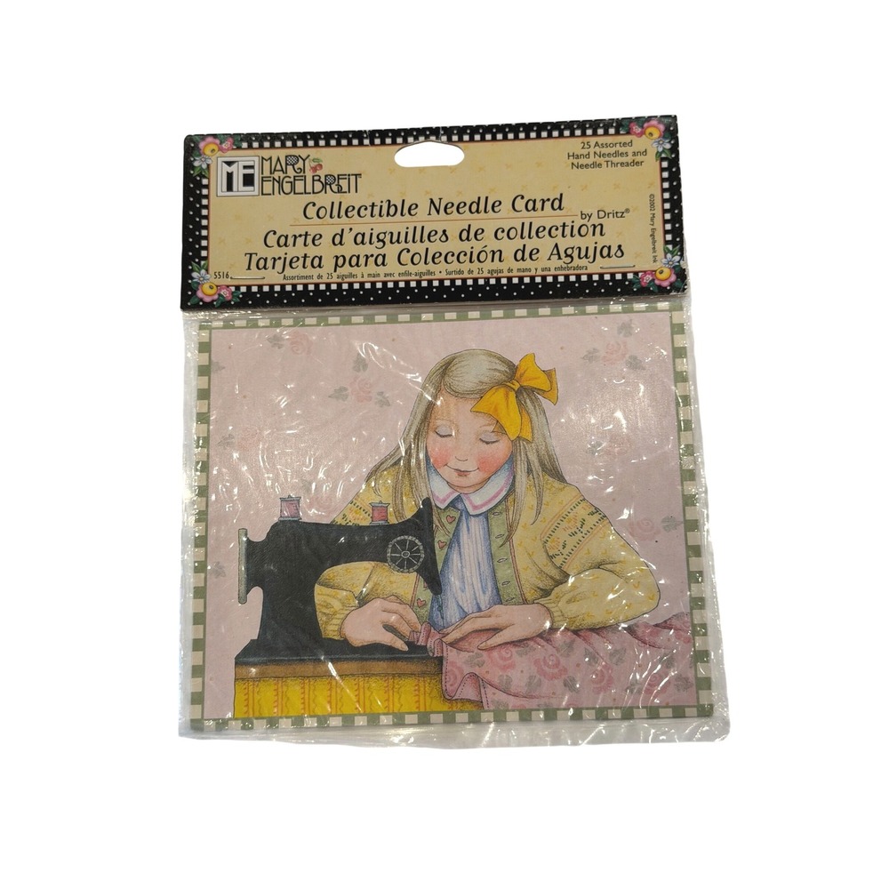 Mary Engelbreit Collectible Needle Card Dritz 5516 Sewing Needles Threader 2002